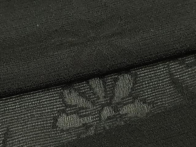 平和屋着物▽羽織　スリーシーズン　春夏秋　塵除け　草花紋紗　黒地　正絹　逸品　DABG9634sf
