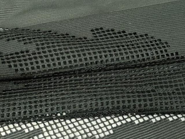 平和屋着物▽羽織　スリーシーズン　春夏秋　塵除け　草葉文　黒地　正絹　逸品　DABG9702sf