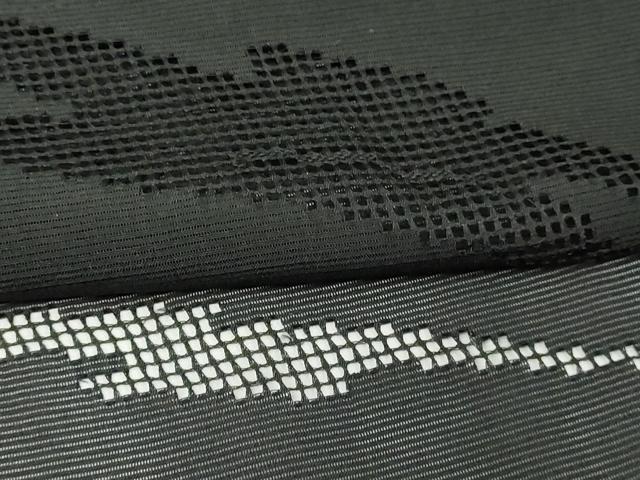 平和屋着物▽羽織　スリーシーズン　春夏秋　塵除け　草葉文　黒地　正絹　逸品　DABG9702sf