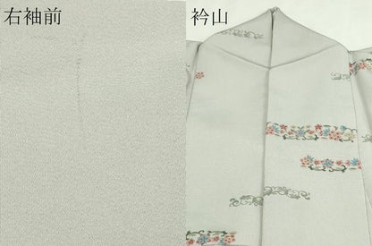 平和屋着物▽上質な小紋　単衣　花唐草文　正絹　逸品　DABG9703sf
