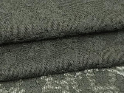 平和屋着物▽羽織　スリーシーズン　春夏秋　塵除け　花蝶文　黒地　正絹　逸品　DABG9706sf
