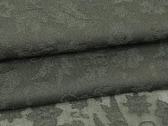 平和屋着物▽羽織　スリーシーズン　春夏秋　塵除け　花蝶文　黒地　正絹　逸品　DABG9706sf