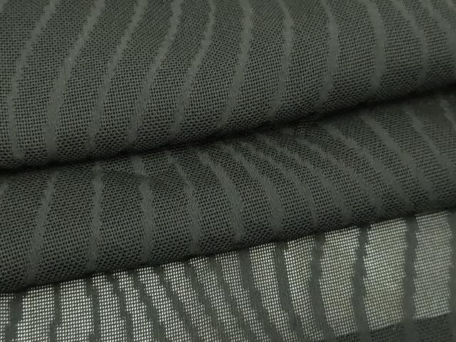 平和屋着物▽羽織　スリーシーズン　春夏秋　塵除け　変わり縞　黒地　正絹　逸品　DABG9707sf
