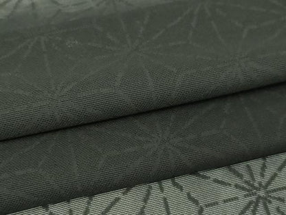 平和屋着物▽羽織　スリーシーズン　春夏秋　塵除け　麻の葉文　黒地　正絹　逸品　DABG9713sf