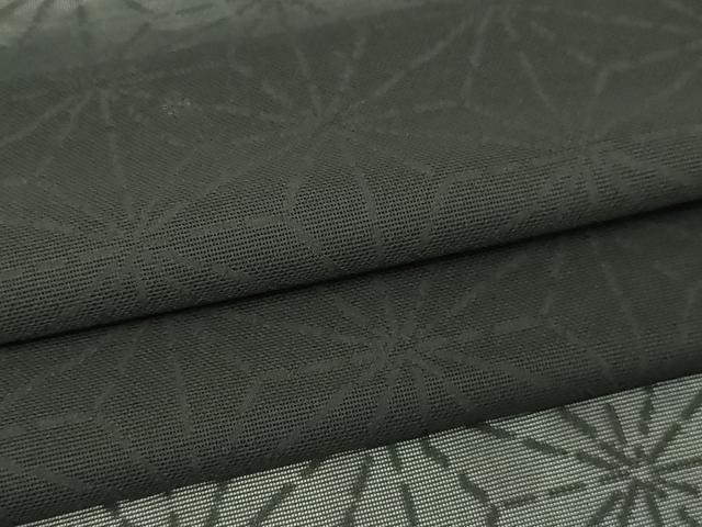 平和屋着物▽羽織　スリーシーズン　春夏秋　塵除け　麻の葉文　黒地　正絹　逸品　DABG9713sf