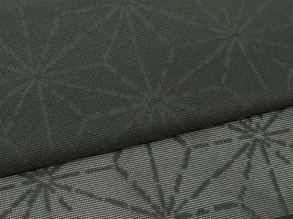 平和屋着物▽羽織　スリーシーズン　春夏秋　塵除け　麻の葉文　黒地　正絹　逸品　DABG9713sf