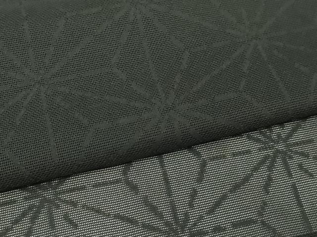 平和屋着物▽羽織　スリーシーズン　春夏秋　塵除け　麻の葉文　黒地　正絹　逸品　DABG9713sf