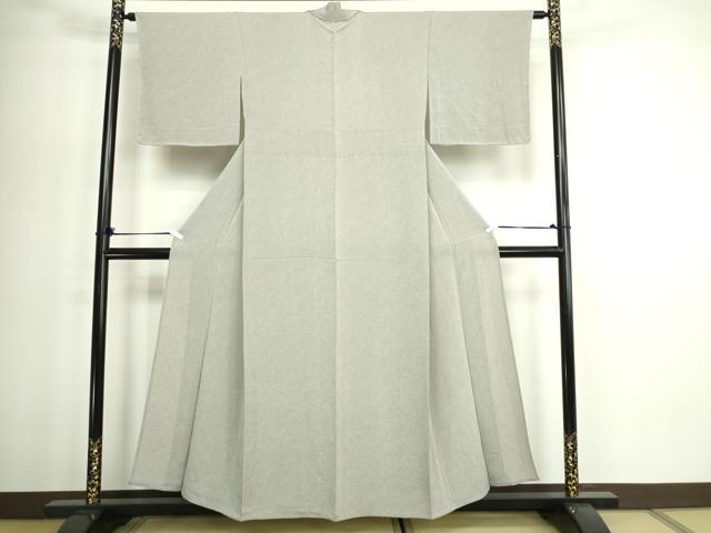 平和屋着物▽江戸小紋　単衣　鹿の子文　鬼しぼ縮緬　正絹　逸品　DABG9729sf