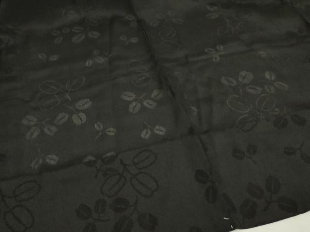 平和屋着物▽羽織　スリーシーズン　春夏秋　塵除け　舞葉文　黒地　正絹　逸品　DABG9733sf
