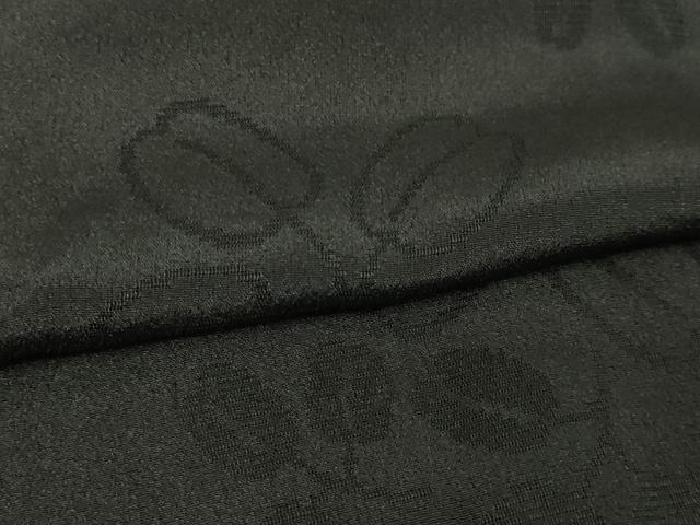 平和屋着物▽羽織　スリーシーズン　春夏秋　塵除け　舞葉文　黒地　正絹　逸品　DABG9733sf