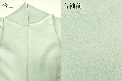 平和屋着物▽上質な色無地　単衣　霞地紋　薄雲鼠色　正絹　逸品　DABG9737sf