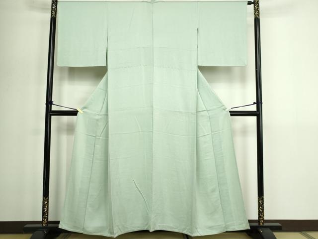平和屋着物▽上質な色無地　単衣　霞地紋　薄雲鼠色　正絹　逸品　DABG9737sf