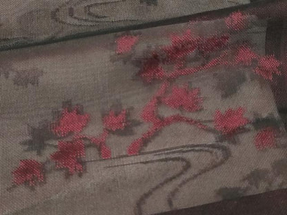 平和屋着物▽羽織　スリーシーズン　春夏秋　塵除け　流水草花文　正絹　逸品　DABG9739sf