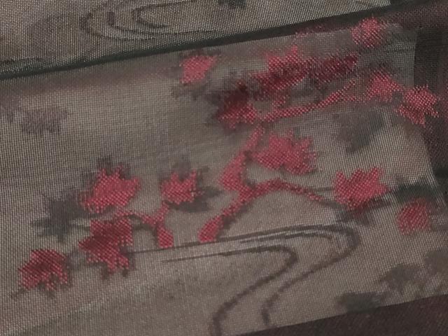 平和屋着物▽羽織　スリーシーズン　春夏秋　塵除け　流水草花文　正絹　逸品　DABG9739sf
