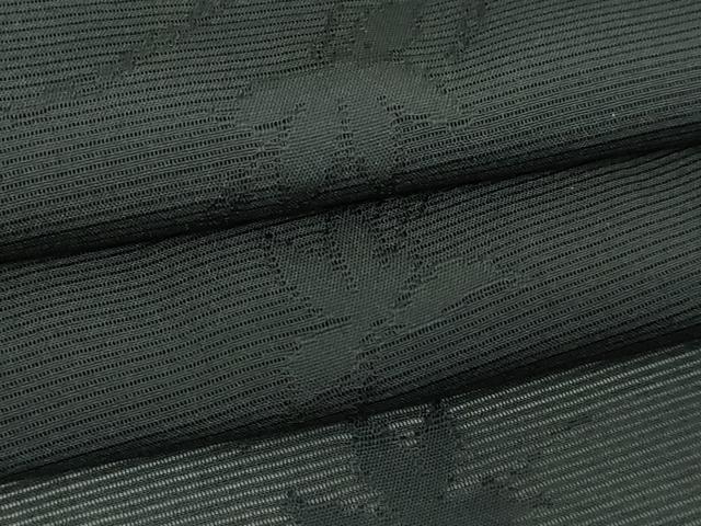 平和屋着物▽羽織　スリーシーズン　春夏秋　塵除け　枝葉文　黒地　正絹　逸品　DABG9742sf