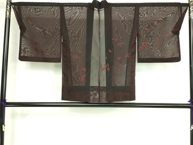平和屋着物▽羽織　スリーシーズン　春夏秋　塵除け　枝葉文　正絹　逸品　DABG9746sf