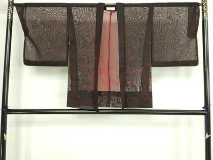 平和屋着物▽羽織　スリーシーズン　春夏秋　塵除け　枝葉文　正絹　逸品　DABG9746sf