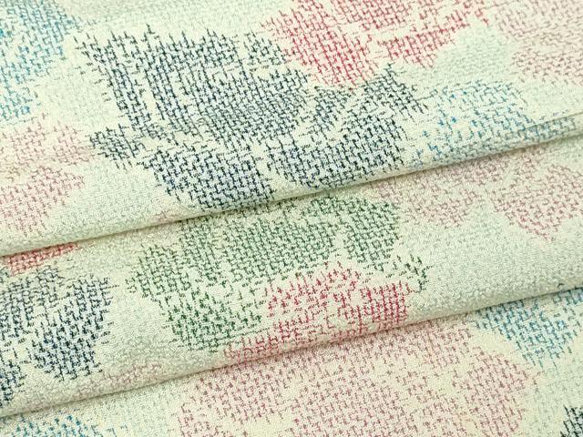 平和屋着物▽本塩沢　単衣　舞花文　正絹　逸品　DABG9769sf