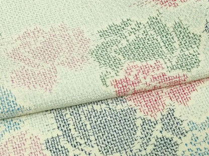 平和屋着物▽本塩沢　単衣　舞花文　正絹　逸品　DABG9769sf