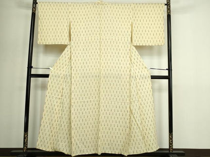 平和屋着物▽上質な小紋　単衣　変わり間道　正絹　逸品　DABG9772sf