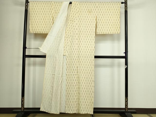 平和屋着物▽上質な小紋　単衣　変わり間道　正絹　逸品　DABG9772sf