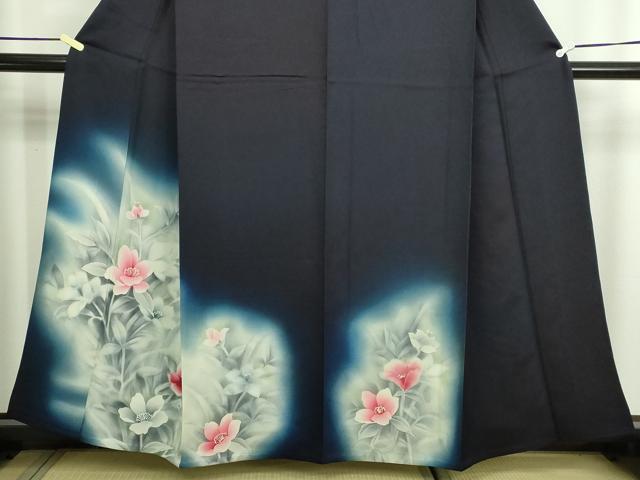 平和屋着物▽訪問着　単衣　草花文　暈し染め　正絹　逸品　DABG9775sf