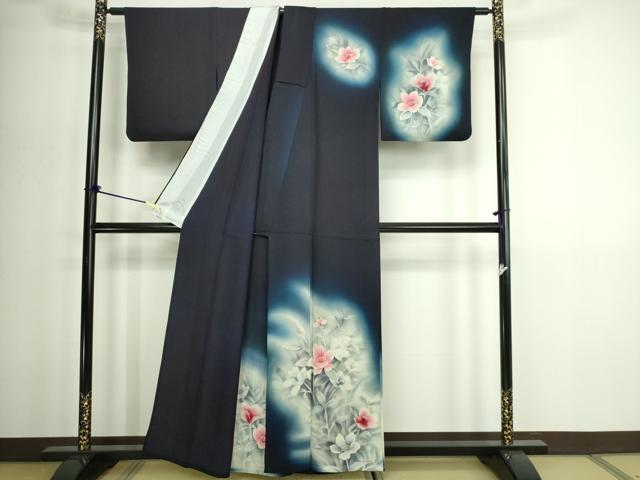 平和屋着物▽訪問着　単衣　草花文　暈し染め　正絹　逸品　DABG9775sf