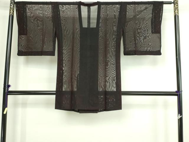 平和屋着物▽道行コート　スリーシーズン　春夏秋　塵除け　二重紗　縞　正絹　逸品　DABG9779sf
