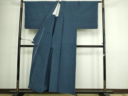 平和屋着物∴夏物　男性　浴衣　有松鳴海絞り　霞文　綿　逸品　DABG9787sf