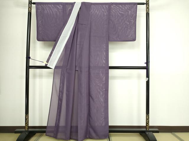 平和屋着物＊夏物　色無地　絽　藤煤竹色　洗える着物　DABG9806sf