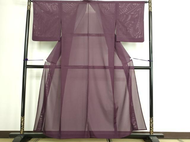 平和屋着物＊夏物　色無地　絽　黒鳶色　洗える着物　DABG9808sf