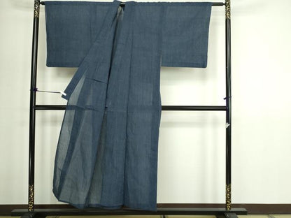 平和屋着物＊夏物　男性　本場小千谷ちぢみ　格子　麻　逸品　DABG9814sf