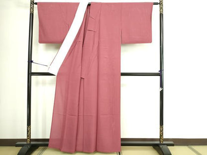平和屋着物＊夏物　色無地　絽　蘇芳色　正絹　逸品　DABG9816sf