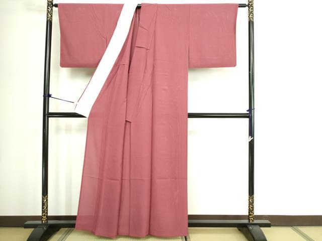 平和屋着物＊夏物　色無地　絽　蘇芳色　正絹　逸品　DABG9816sf