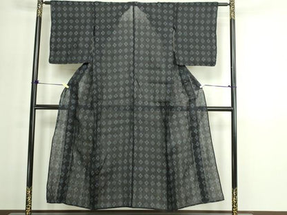 平和屋着物＊夏物　重要無形文化財　本場宮古上布　花菱文　苧麻　逸品　DABG9818sf