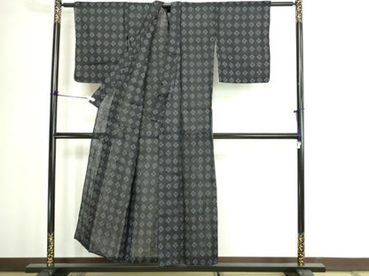 平和屋着物＊夏物　重要無形文化財　本場宮古上布　花菱文　苧麻　逸品　DABG9818sf