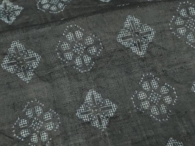 平和屋着物＊夏物　重要無形文化財　本場宮古上布　花菱文　苧麻　逸品　DABG9818sf
