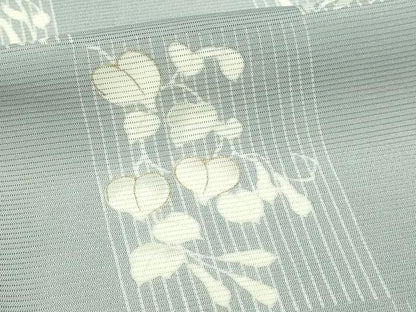 平和屋着物＊夏物　訪問着　絽　草花文　暈し染め　金彩　正絹　逸品　DABG9824sf