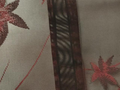 平和屋着物＊夏物　小紋　紗　枝葉文　黒地　正絹　逸品　DABG9825sf