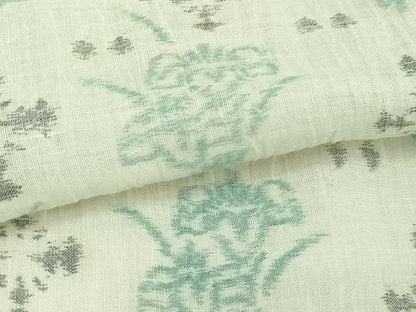 平和屋着物＊夏物　本場小千谷縮　草花文　麻　逸品　DABG9826sf