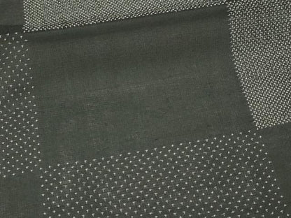 平和屋着物＊夏物　本場大島紬　夏大島　格子　黒地　正絹　逸品　DABG9830sf