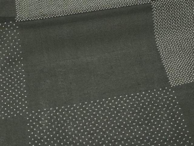 平和屋着物＊夏物　本場大島紬　夏大島　格子　黒地　正絹　逸品　DABG9830sf