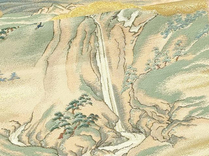 平和屋本店▼六通柄袋帯　三船祭絵図　純金箔　正絹　逸品　DABG9838sf