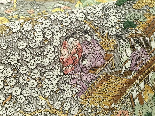 平和屋本店▼西陣　廣部商事謹製　全通柄袋帯　京洛時代祭還幸絵巻　弐捨四金箔使用　正絹　逸品　DABG9862sf