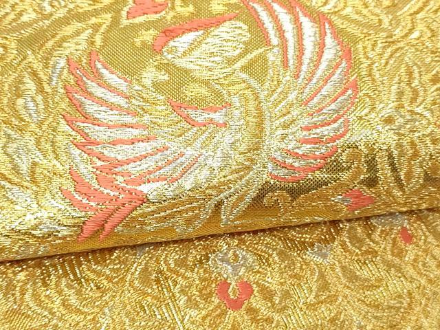 平和屋本店▼六通柄袋帯　佐賀錦　正倉院花文　本金綴　正絹　逸品　DABG9867sf