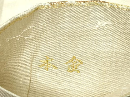 平和屋本店▼六通柄袋帯　孔雀更紗花文　織匠宗近錦　本金　正絹　逸品　DABG9868sf