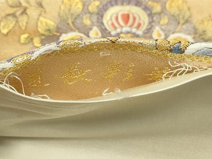 平和屋本店▼六通柄袋帯　唐織　道長彩華文　百本金弐重織　正絹　逸品　DABG9870sf