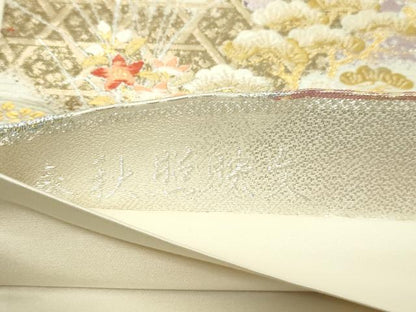 平和屋本店▼六通柄袋帯　唐織　春秋照映文　九百本金弐重織　正絹　逸品　DABG9879sf