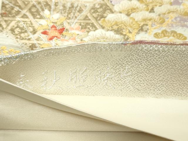 平和屋本店▼六通柄袋帯　唐織　春秋照映文　九百本金弐重織　正絹　逸品　DABG9879sf