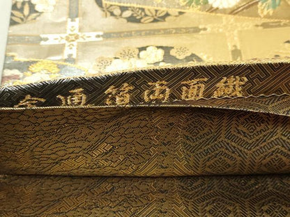 平和屋本店▼六通柄袋帯　屏風絵巻物語　本金箔　反端付き　正絹　逸品　DABG9880sf